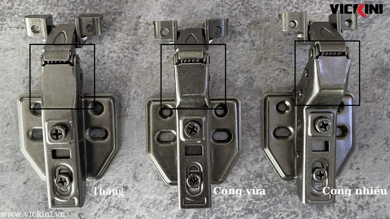 Bản lề bật tủ cánh kính khung nhôm loại cong nhiều