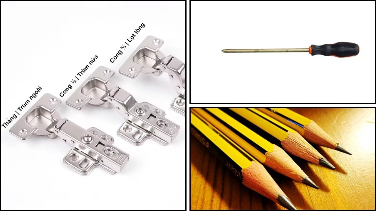 Các dụng cụ cần chuẩn bị trước khi thay bản lề tủ gỗ Eurogold