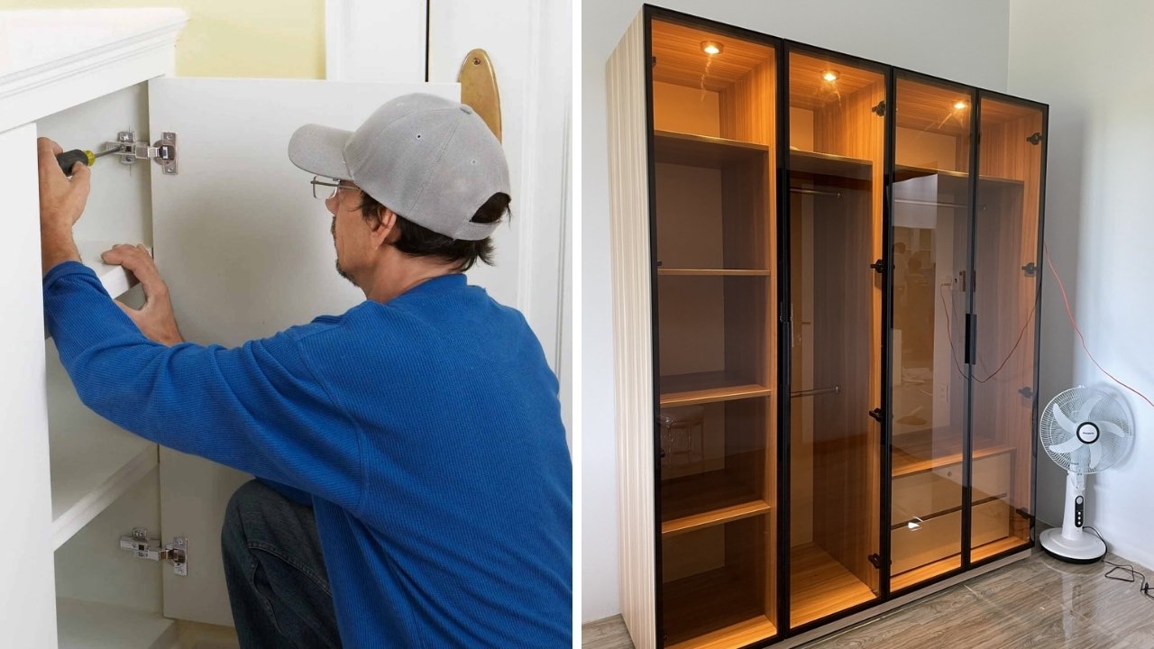 Cách tính số lượng bản lề trên một cánh cửa tủ áo để chống xệ tối đa