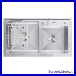 Chậu Rửa 2 Hố Lệch Inox 304 Eurogold EUP18248