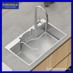 Chậu Rửa Bát 1 Hố Chống Xước Inox 304 Eurogold EUD27848GA