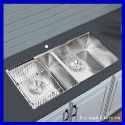 Chậu Rửa Bát 2 Hố Cân Inox 304 Eurogold EUS98746