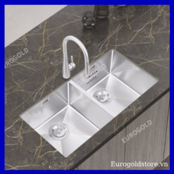 Chậu Rửa Bát 2 Hố Chống Xước Inox 304 Eurogold EUC28250GA