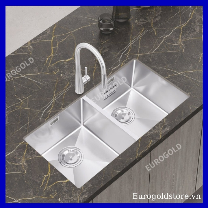 Chậu Rửa Bát 2 Hố Chống Xước Inox 304 Eurogold EUC28250GA Chậu Rửa Bát 2 Hố Chống Xước Inox 304 Eurogold EUC28250GA