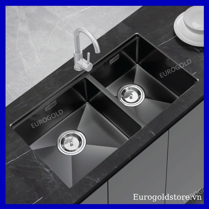Chậu Rửa Bát 2 Hố Chống Xước Inox 304 Eurogold EUC28845GD Chậu Rửa Bát 2 Hố Chống Xước Inox 304 Eurogold EUC28845GD