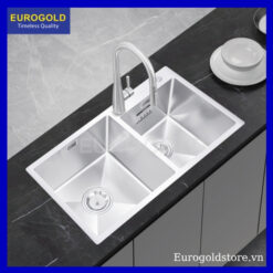 Chậu Rửa Bát 2 Hố Lệch Chống Xước Inox 304 Eurogold EUC28248GA