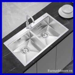 Chậu Rửa Bát 2 Hố Lệch Chống Xước Inox 304 Eurogold EUC28250GA