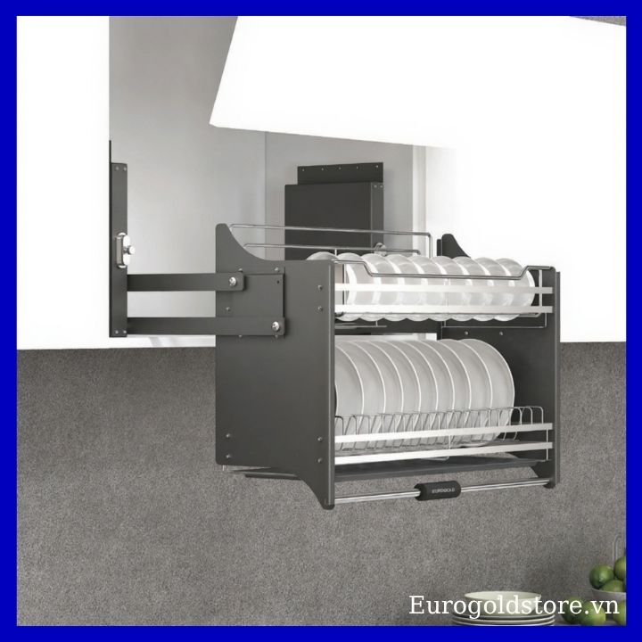Giá Bát Nâng Hạ Inox 304 Màu Ghi 600mm Eurogold EUT9160VX Giá Bát Nâng Hạ Inox 304 Màu Ghi 600mm Eurogold EUT9160VX