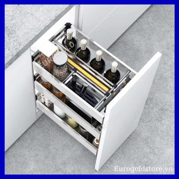 Giá Dao Thớt Gia Vị Inox Hộp 300mm Eurogold EUB5530 Giá Dao Thớt Gia Vị Inox Hộp 300mm Eurogold EUB5530