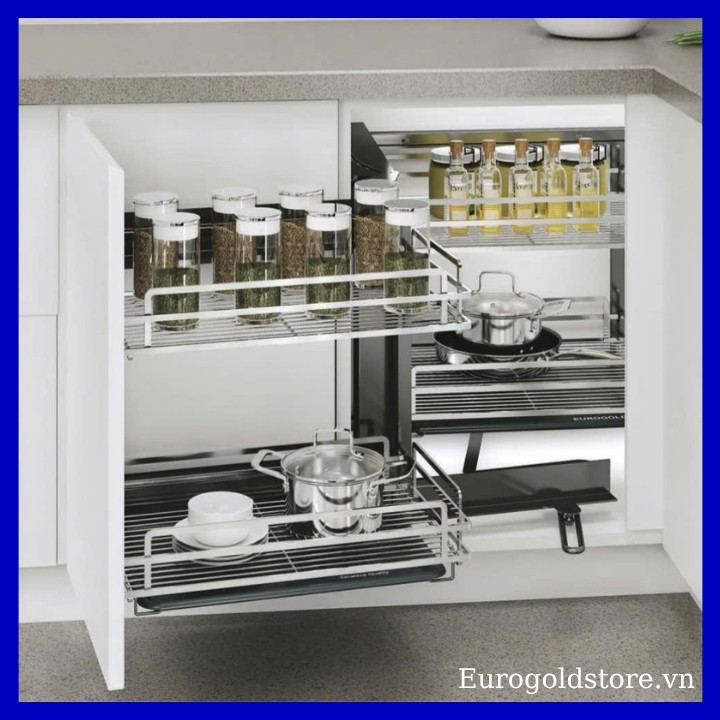 Giá Góc Liên Hoàn Mở Trái Inox 304 Nan Dẹt Eurogold ELD101L Giá Góc Liên Hoàn Mở Trái Inox 304 Nan Dẹt Eurogold ELD101L