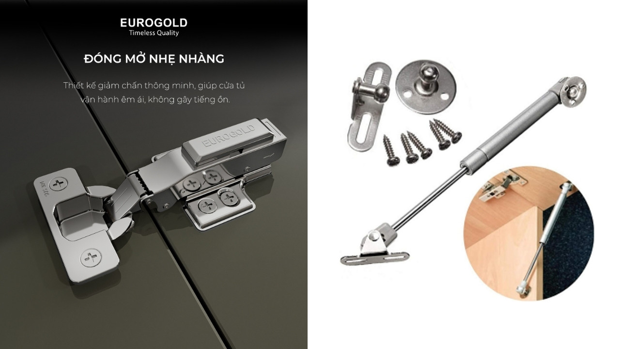 Khả năng tiêu âm giảm chấn và bảo vệ tuổi thọ cốt ván gỗ của piston nâng cánh và bản lề