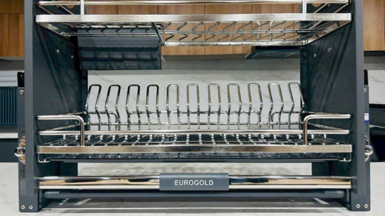 Khám phá ưu điểm của giá bát đĩa Eurogold thông minh dòng nâng hạ di động