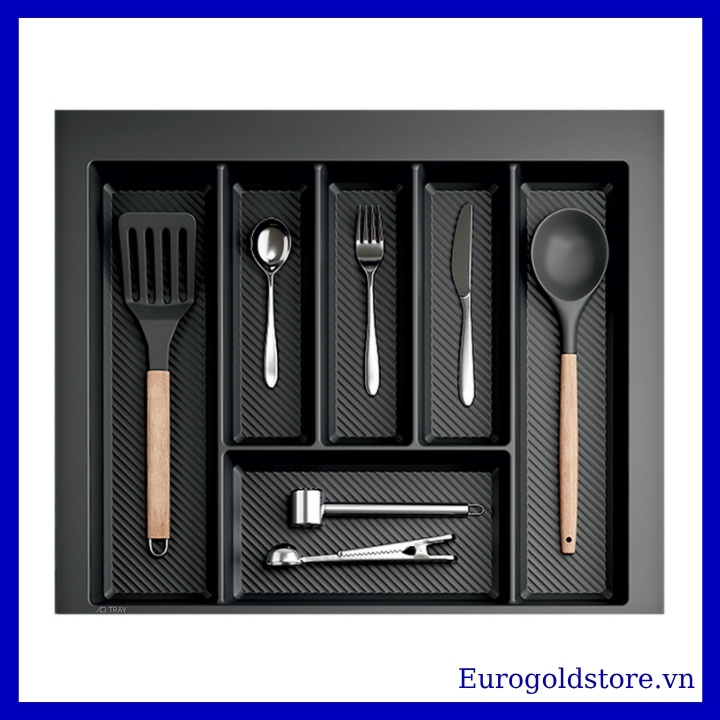 Khay Chia Thìa Dĩa Nhựa Vân Carbon 600mm Eurogold ETC600CB
