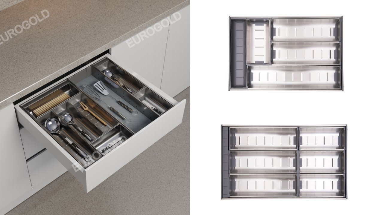 Khay chia thìa dĩa Inox 304 Eurogold