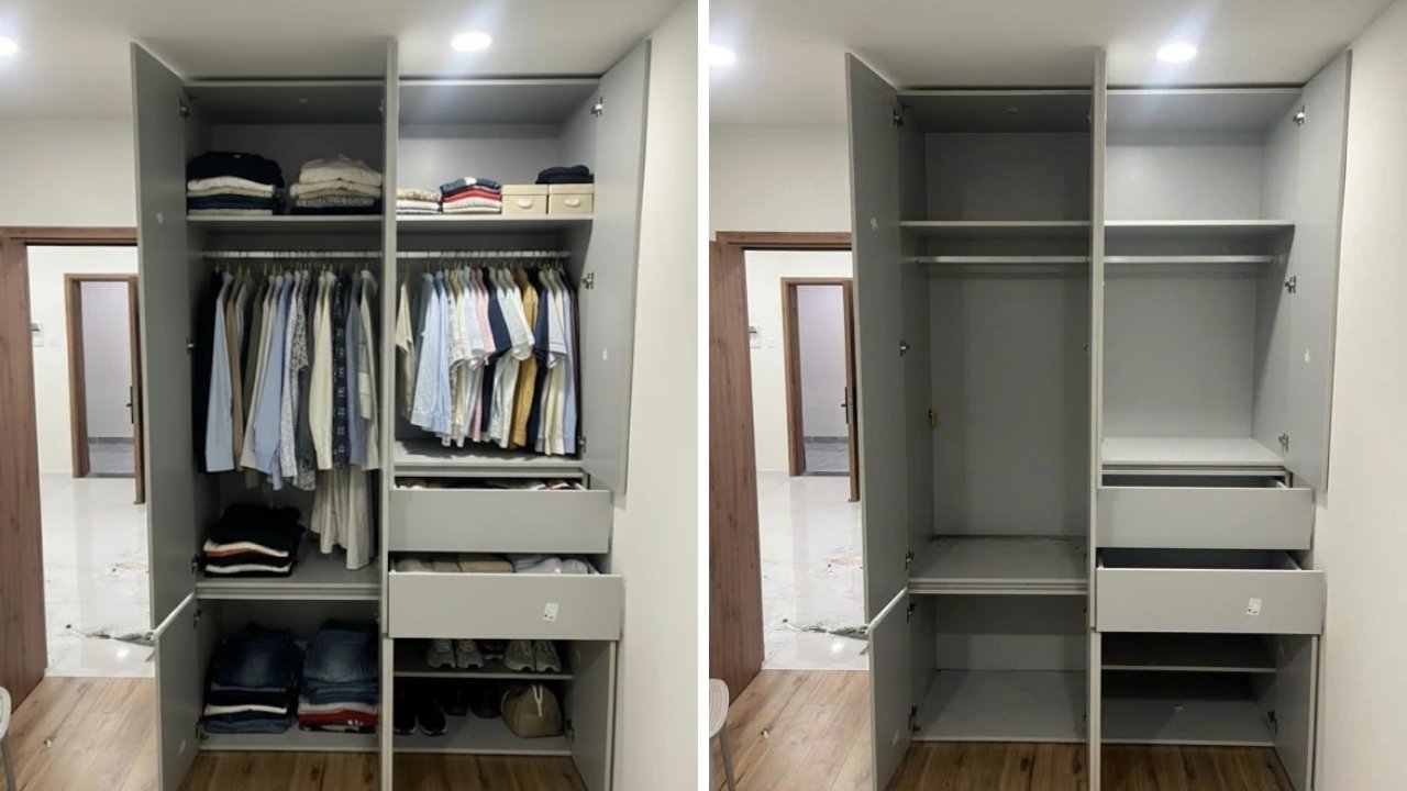 Khoảng cách tiêu chuẩn khi bố trí bản lề theo chiều dọc