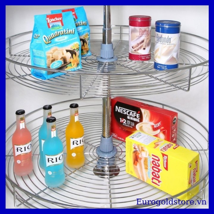 Mâm Xoay 4/4 Góc Mở 360º Inox 201 Nan Tròn Eurogold TR360F Mâm Xoay 4/4 Góc Mở 360º Inox 201 Nan Tròn Eurogold TR360F