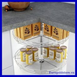 Mâm Xoay 4/4 Góc Mở 360º Inox 304 Nan Dẹt Eurogold EXL36080