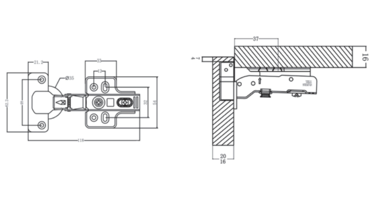 Thông Số Kỹ Thuật Bản Lề Giảm Chấn Inox 201 Cong Vừa Eurogold EWS102