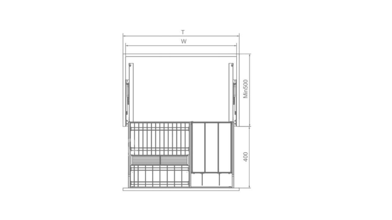 Thông Số Kỹ Thuật Gía Bát Hộp Nhôm Màu Champage 600mm Eurogold EUM6060