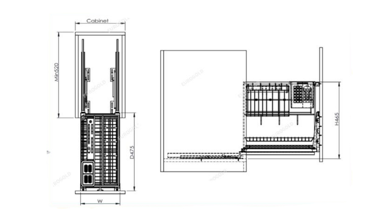 Thông Số Kỹ Thuật Giá Dao Thớt Gia Vị Inox 201 Nan Vuông 350mm Eurogold ERO2035B