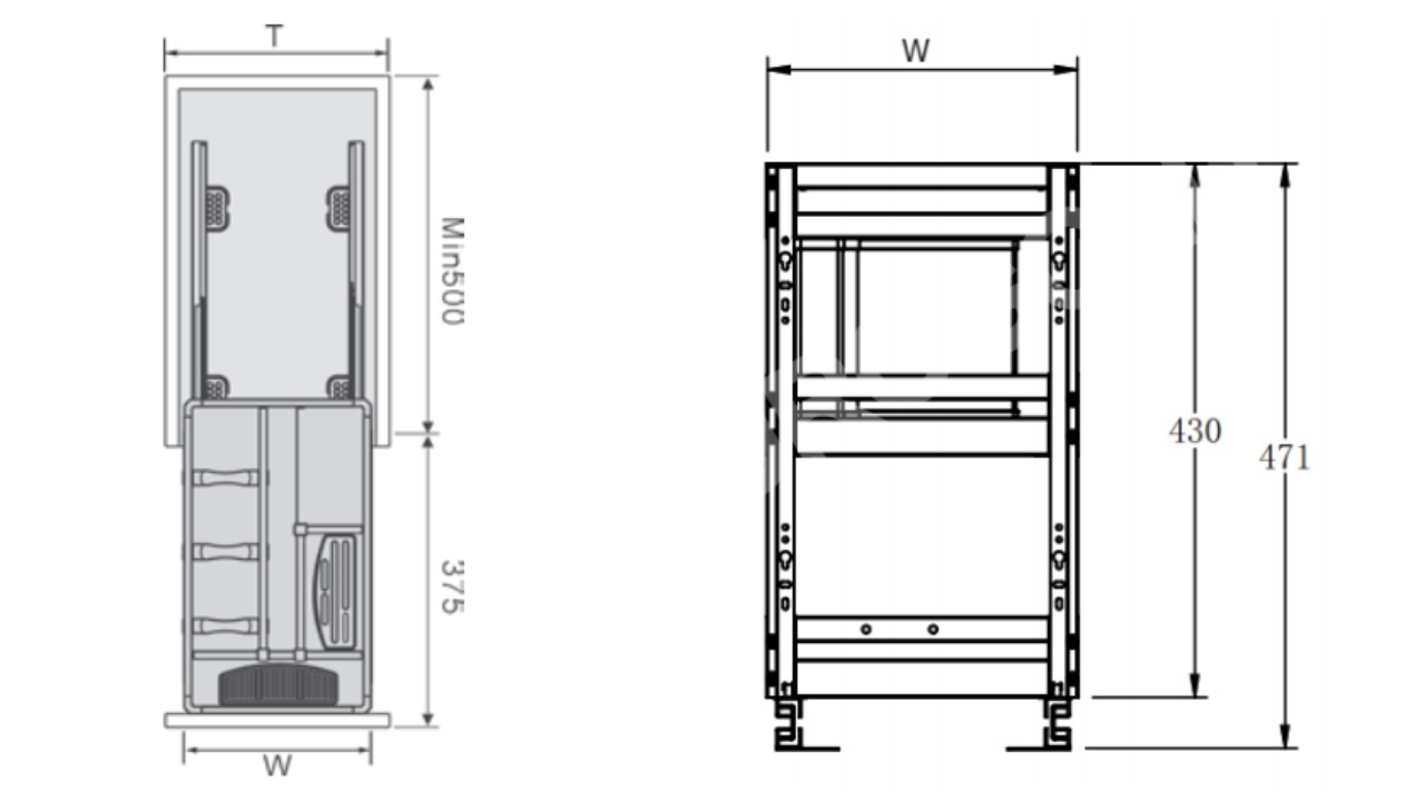Thông Số Kỹ Thuật Giá Dao Thớt Gia Vị Inox Hộp 200mm Eurogold EUB5520
