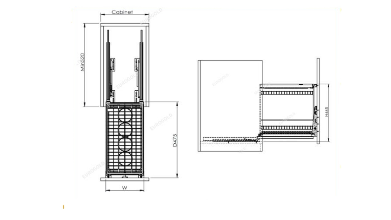 Thông Số Kỹ Thuật Giá Gia Vị Inox 201 Nan Vuông 300mm Eurogold ERO2030B2