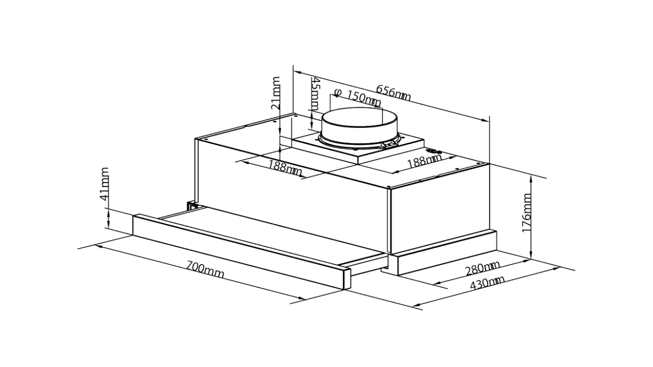 Thông Số Kỹ Thuật Máy Hút Mùi Âm Tủ Mặt Kính Đen 70cm Eurogold EUH1270DB