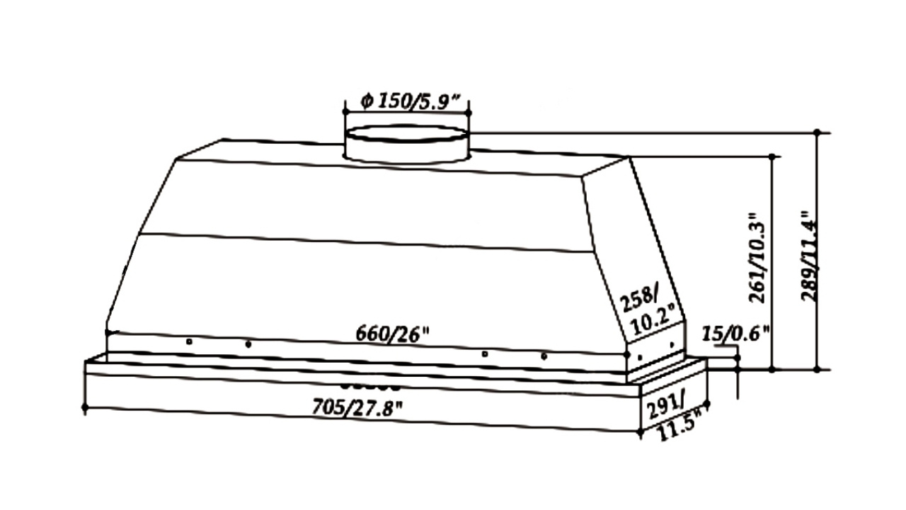 Thông Số Kỹ Thuật Máy Hút Mùi Âm Tủ Toàn Phần Inox 70cm Eurogold EUH1070A