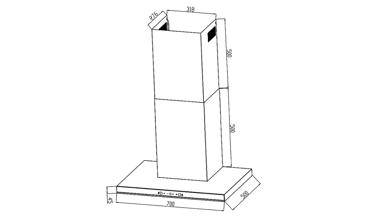 Thông Số Kỹ Thuật Máy Hút Mùi Áp Tường Chữ T 70cm Eurogold EUH05070WB