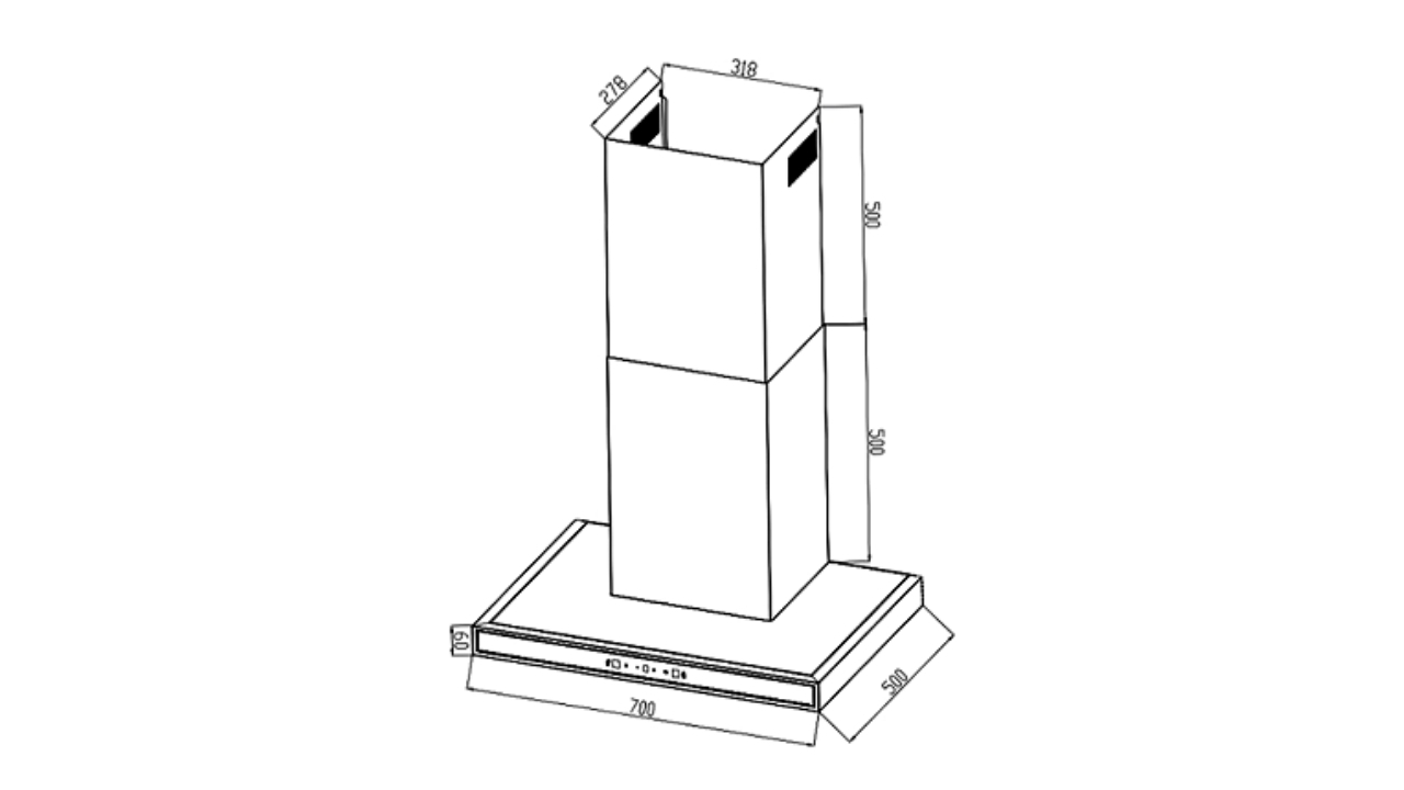 Thông Số Kỹ Thuật Máy Hút Mùi Áp Tường Chữ T 70cm Eurogold EUH05070WH