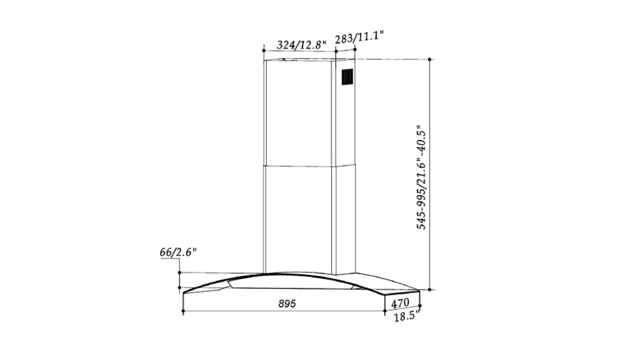Thông Số Kỹ Thuật Máy Hút Mùi Áp Tường Kính Cong 90cm Eurogold EHM2190