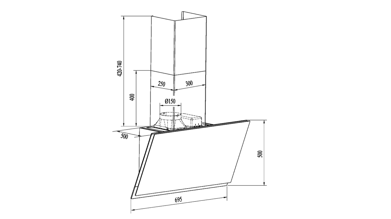 Thông Số Kỹ Thuật Máy Hút Mùi Áp Tường Kính Vát 70cm Eurogold EHM8170