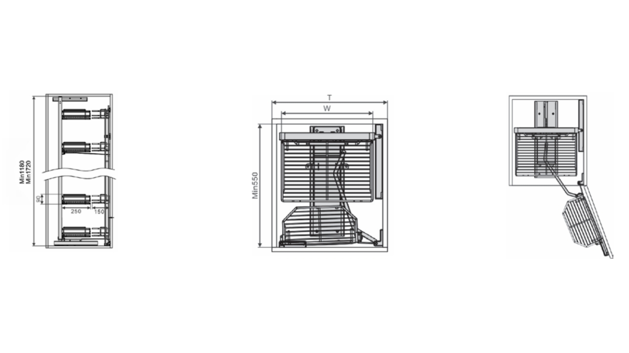 Thông Số Kỹ Thuật Tủ Đồ Khô 4 Tầng Inox 201 Cánh Mở Nan Tròn 450mm Eurogold EKG11445