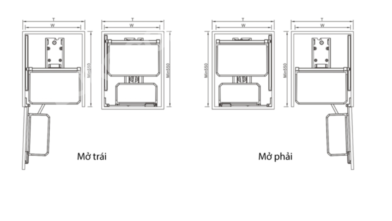 Thông Số Kỹ Thuật Tủ Đồ Khô 6 Tầng Hợp Kim Nhôm Cánh Mở 450mm Eurogold EMX10645