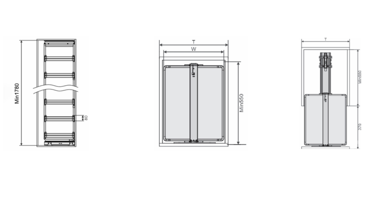 Thông Số Kỹ Thuật Tủ Đồ Khô 6 Tầng Nan Dẹt Cánh Rút Mở Xoay 2 Hướng Eurogold EKX10640