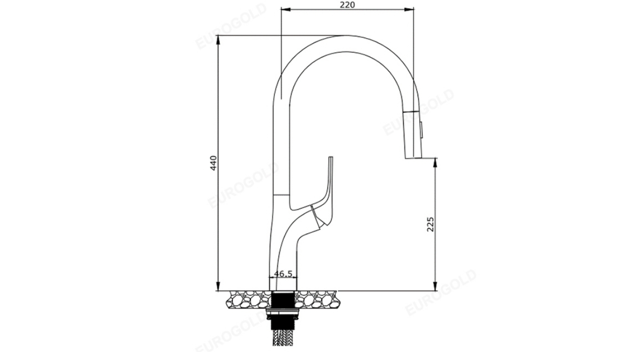 Thông Số Kỹ Thuật Vòi Rửa Bát Nóng Lạnh Dây Rút Inox 304 Eurogold EUF518CR