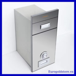 Thùng Gạo Mặt Gương Bạc Nút Xoay 15kg 260mm Eurogold C260SL