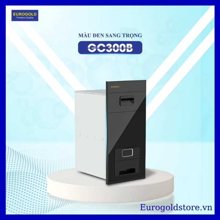 Thùng Gạo Mặt Gương Đen Nút Nhấn 15kg 300mm Eurogold GC300B Thùng Gạo Mặt Gương Đen Nút Nhấn 15kg 300mm Eurogold GC300B