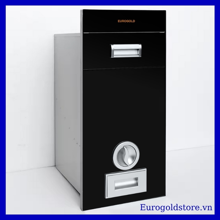 Thùng Gạo Mặt Gương Đen Nút Xoay 15kg 260mm Eurogold C260BL Thùng Gạo Mặt Gương Đen Nút Xoay 15kg 260mm Eurogold C260BL