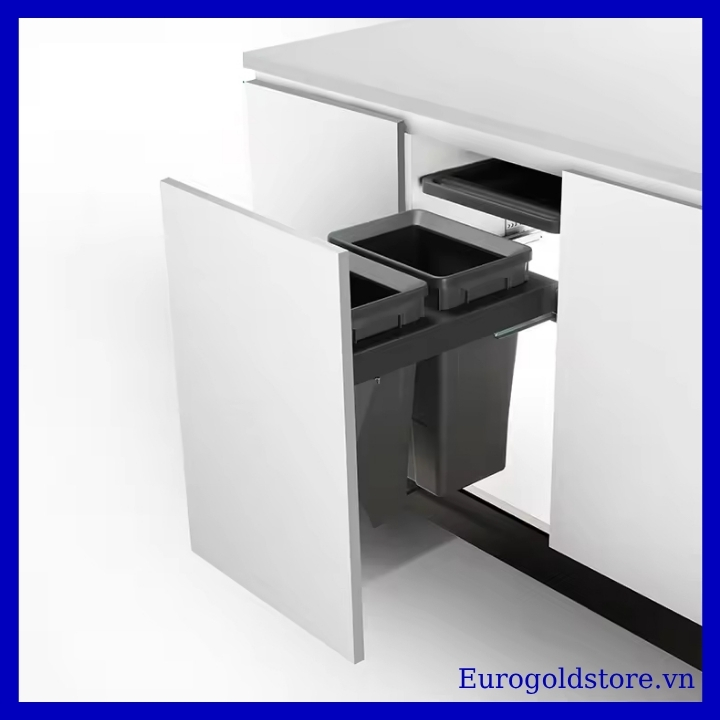 Thùng Rác Âm Tủ 2 Ngăn 36L 400mm Eurogold EA402 Thùng Rác Âm Tủ 2 Ngăn 36L 400mm Eurogold EA402