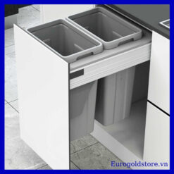 Thùng Rác Âm Tủ 2 Ngăn 36L Cánh Kéo 400mm Eurogold EBA400