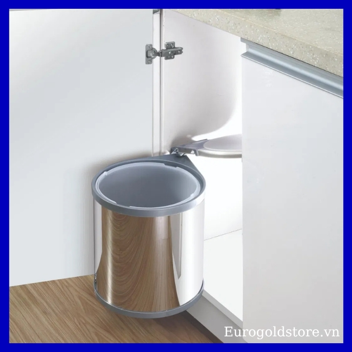 Thùng Rác Đơn Âm Tủ Gắn Cánh 14L 400mm Eurogold ERT103 Thùng Rác Đơn Âm Tủ Gắn Cánh 14L 400mm Eurogold ERT103