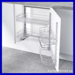 Tủ Đồ Khô 2 Tầng Inox 304 Cánh Mở Nan Tròn 450mm Eurogold EKT11245