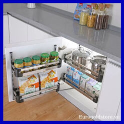 Tủ Đồ Khô 2 Tầng Inox Hộp Cánh Mở 600mm Eurogold EKB15260