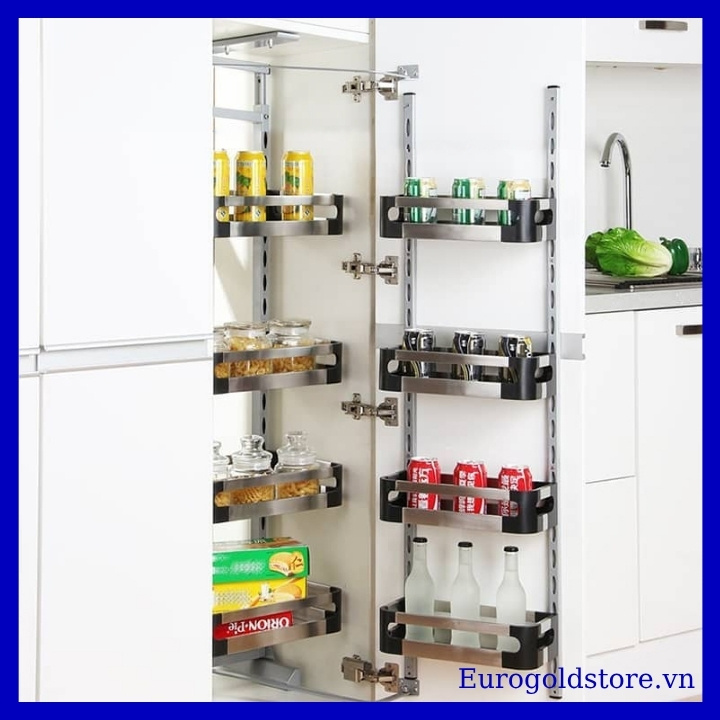 Tủ Đồ Khô 4 Tầng Inox Hộp Cánh Mở 450mm Eurogold EKM10445 Tủ Đồ Khô 4 Tầng Inox Hộp Cánh Mở 450mm Eurogold EKM10445