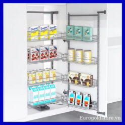 Tủ Đồ Khô 4 Tầng Thép Mạ Chrome Cánh Mở Nan Tròn 450mm Eurogold EG80445
