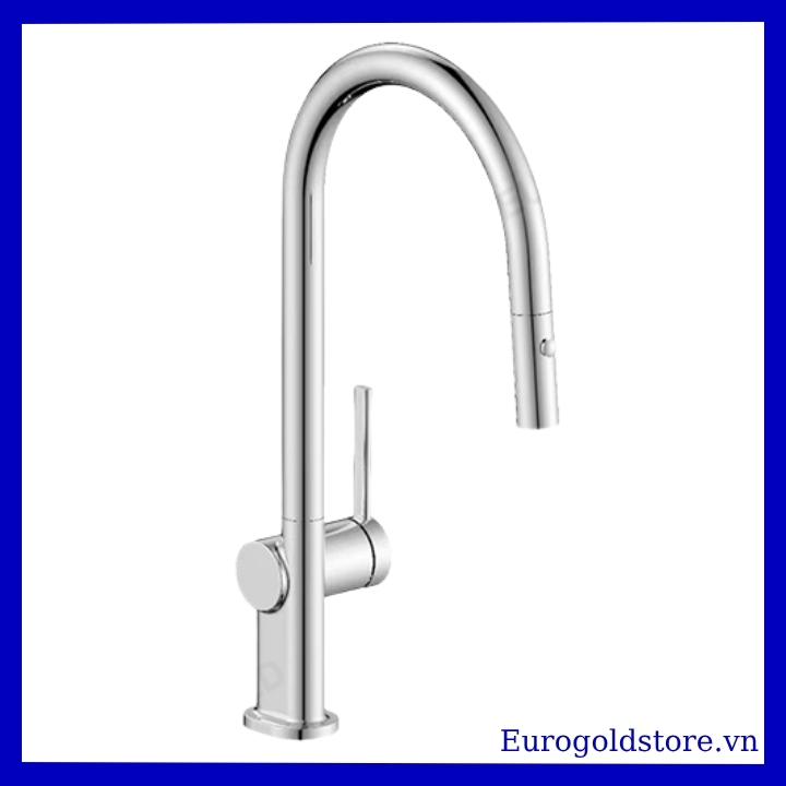 Vòi Rửa Bát Nóng Lạnh Dây Rút Đồng Mạ Crom Eurogold EUF515CR Vòi Rửa Bát Nóng Lạnh Dây Rút Đồng Mạ Crom Eurogold EUF515CR
