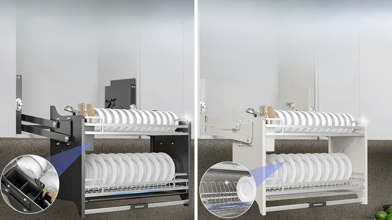 Giá bát nâng hạ Eurogold 600mm Eurogold EVI960LG (Màu Ghi) và EVI960LW (Màu Trắng)