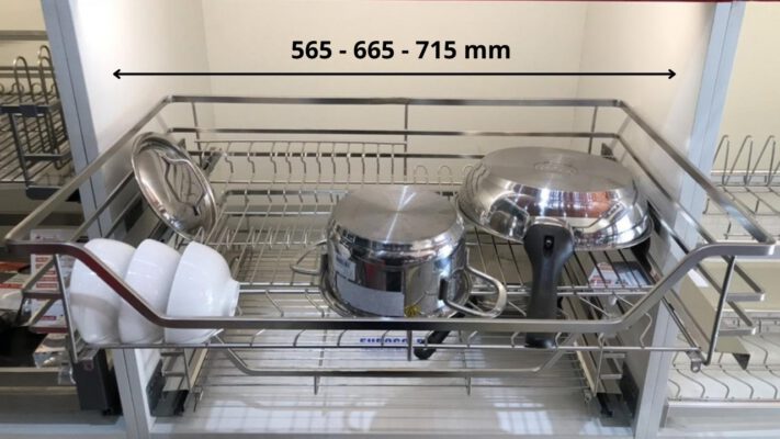 Kích thước giá bát đa năng Eurogold từ 600mm đến 750mm cho hộc tủ nhỏ và vừa