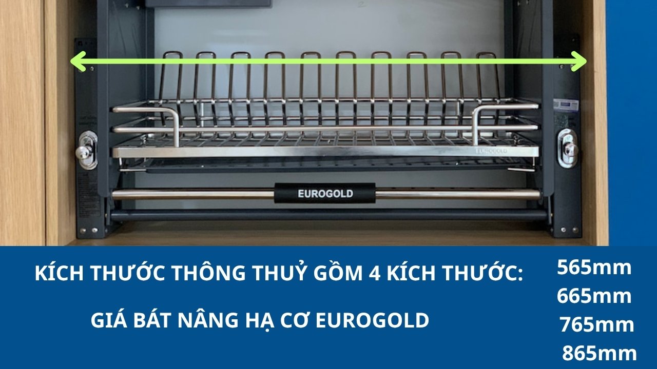 Kích thước giá bát nâng hạ cơ Eurogold phổ biến nhất trên thị trường